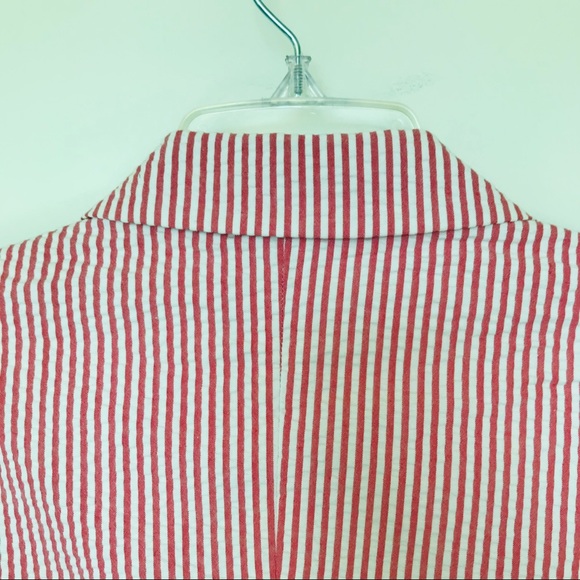 ♥️ BCBC Maxazria Red & White Seersucker Blazer - Picture 8 of 10